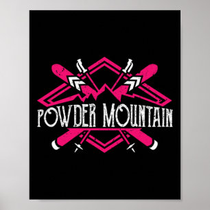 Skiing Skier Downhill Ski Resort Women Powder Moun Poster