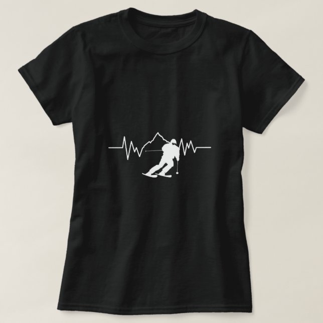 Skiing Skier Downhill Skiing Lover T-Shirt (Design Front)