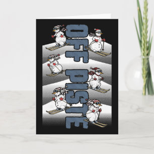 Skiing Skier Funny Ski Snowman Off Piste Downhill Card