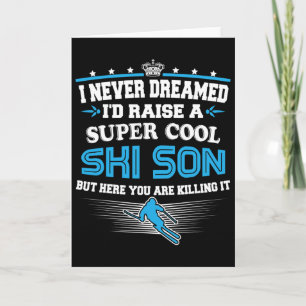 Skiing Skier Parents Raised Cool Ski Son Card