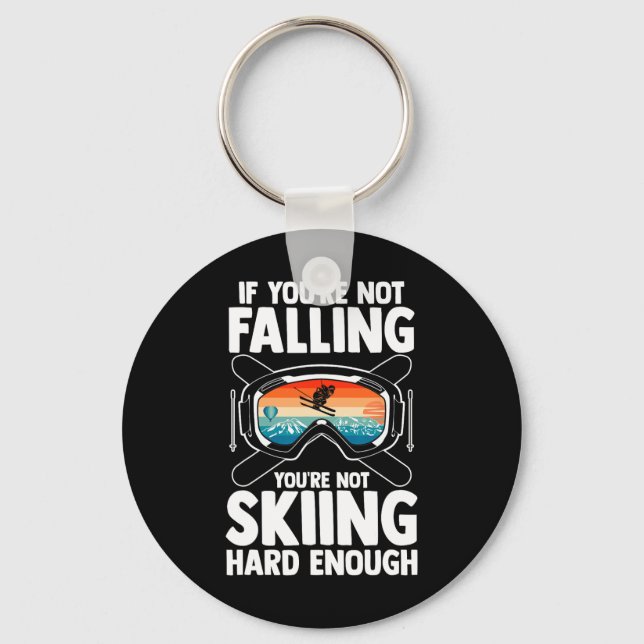 Skiing Skier Ski  Key Ring (Front)