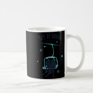 Skiing Skier Ski Retro Winter Let It Snow Christma Coffee Mug