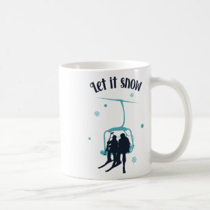 Skiing Skier Ski Retro Winter Let It Snow Christma Coffee Mug
