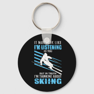 Skiing Skier - Ski Rider - Skiing Key Ring