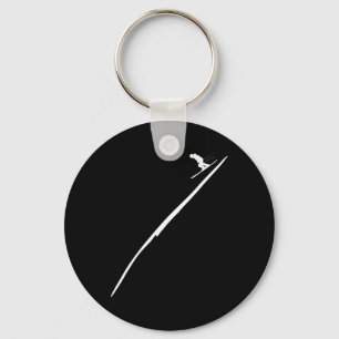 Skiing - Skier With Tracks In Deep Powder Snow Lov Key Ring