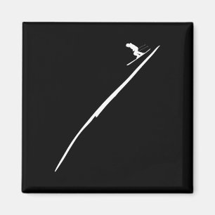 Skiing - Skier With Tracks In Deep Powder Snow Lov Magnet