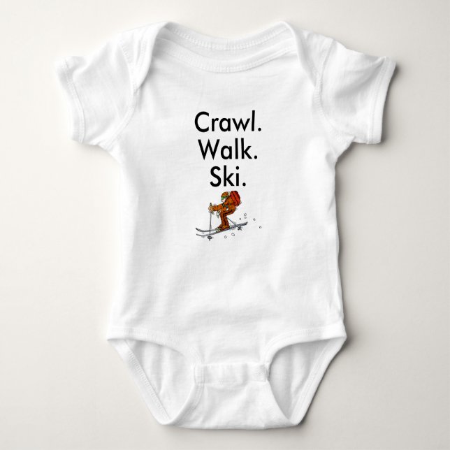 Skiing Skiier Baby Bodysuit (Front)