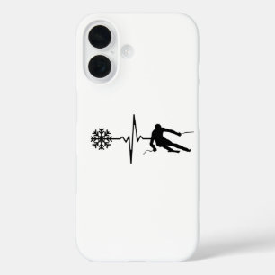 Skiing - Skiing Heartbeat Skier Gift iPhone 16 Case