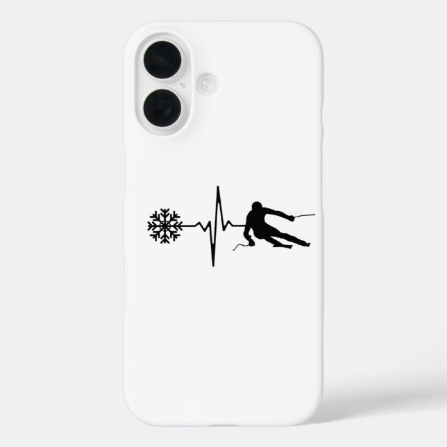 Skiing - Skiing Heartbeat Skier Gift Case-Mate iPhone Case (Back)