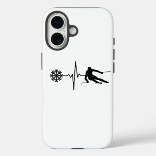 Skiing - Skiing Heartbeat Skier Gift iPhone 16 Case