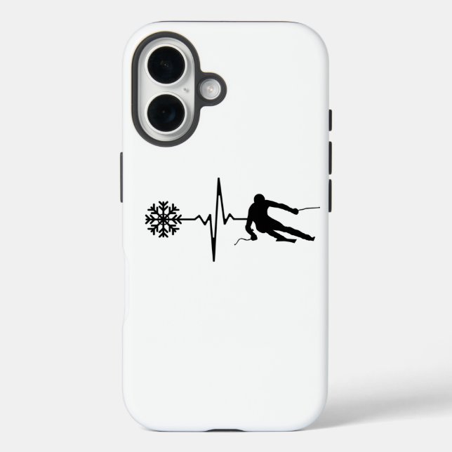 Skiing - Skiing Heartbeat Skier Gift Case-Mate iPhone Case (Back)