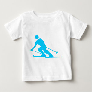 Skiing - Sky Blue Baby T-Shirt