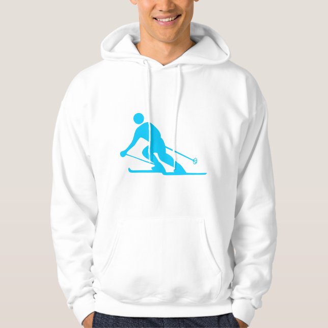 Skiing - Sky Blue Hoodie (Front)