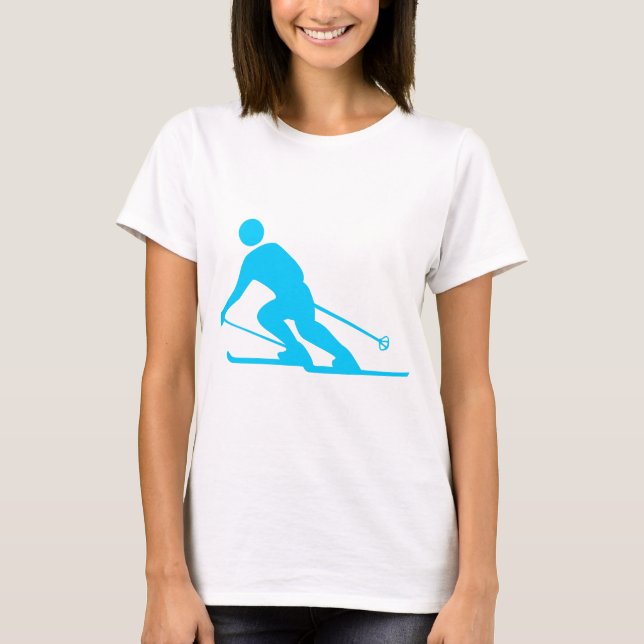 Skiing - Sky Blue T-Shirt (Front)