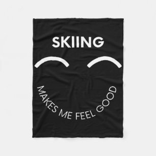 Skiing Slopes Mountain Winter Sports Joyful Alpine Fleece Blanket