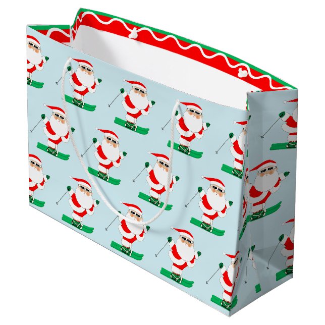 Skiing Snow Ski Large Gift Bag (Back Angled)