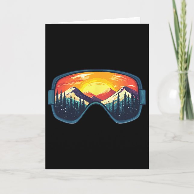Skiing Snowboard Ski Mountains  Card (Front)