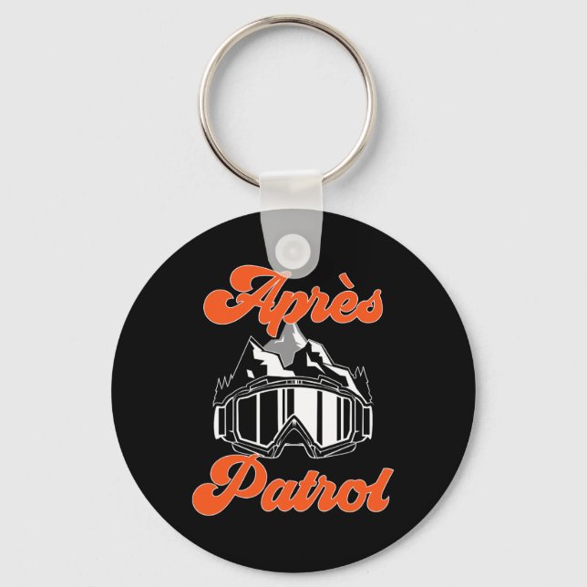 Skiing Snowboarding Goggles Après Patrol Skier Ski Key Ring (Front)