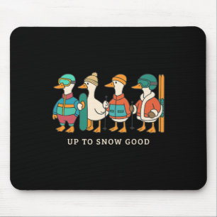 Skiing Snowboarding Ski Trip Family Vacation Silly Mouse Pad