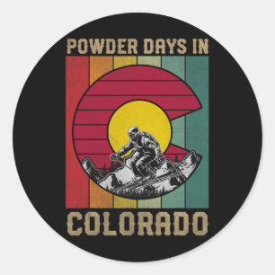 Skiing Snowboarding Snow Ski Powder Days In Colora Classic Round Sticker