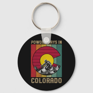 Skiing Snowboarding Snow Ski Powder Days In Colora Key Ring