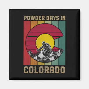 Skiing Snowboarding Snow Ski Powder Days In Colora Magnet