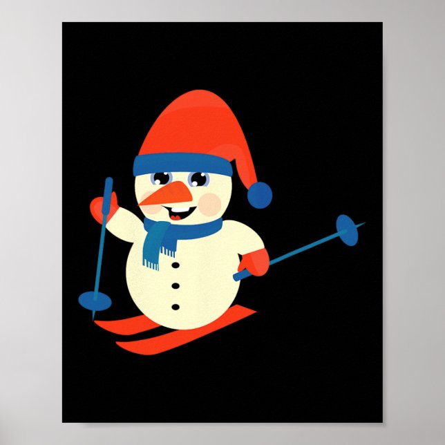 Skiing Snowman  Poster (Front)