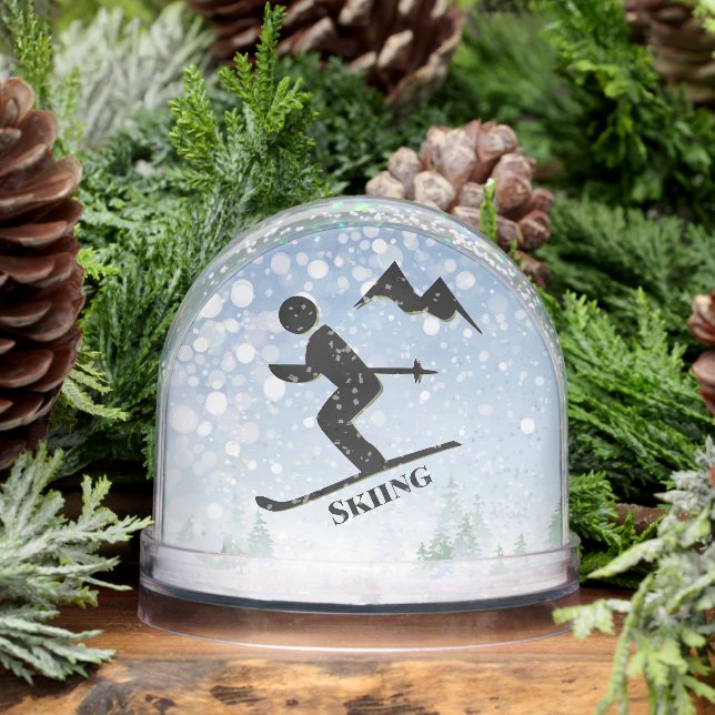 Skiing Sport Design Snow Globe (Winter)