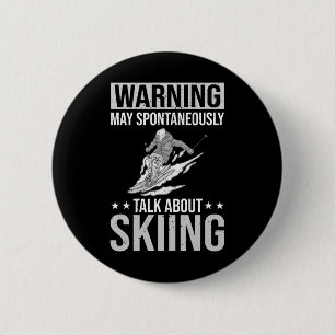 Skiing Sports Funny Ski Training Competition 6 Cm Round Badge