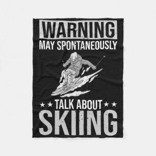 Skiing Sports Funny Ski Training Competition Fleece Blanket