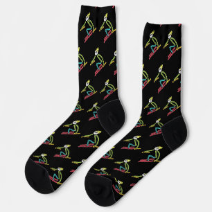 Skiing Stickman Socks