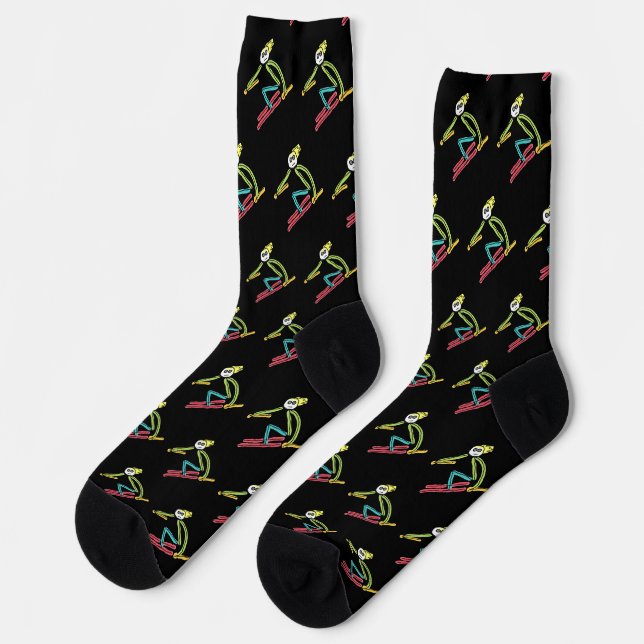 Skiing Stickman Socks (Left)