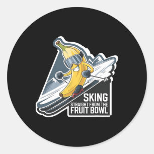 Skiing Straight As The Fruit Bowl Nana Après-ski Classic Round Sticker