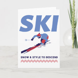 Skiing Stylishly Down The Slopes  Card