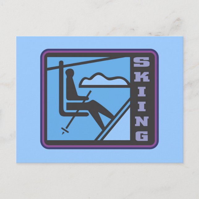 Skiing T-shirts and Gifts Postcard (Front)