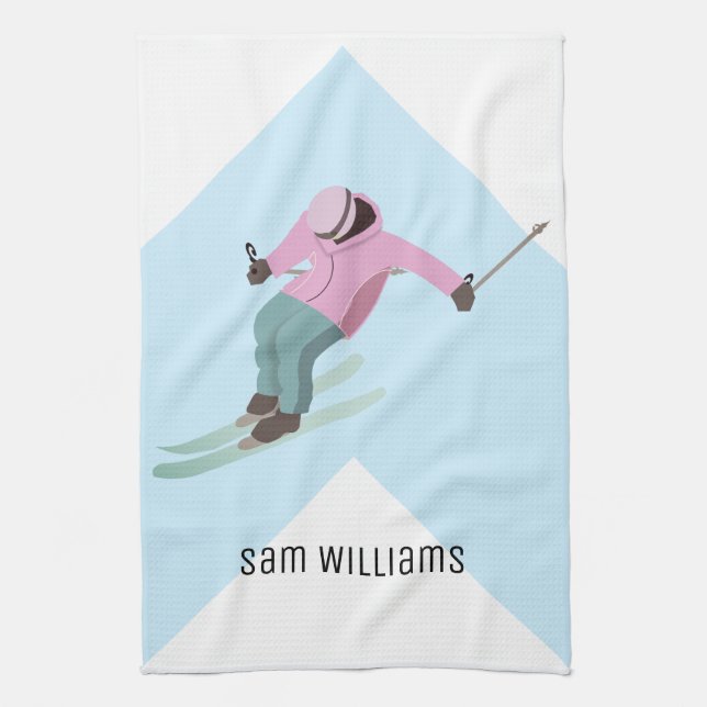 Skiing Tea Towel (Vertical)