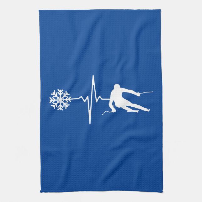 Skiing Tea Towel (Vertical)