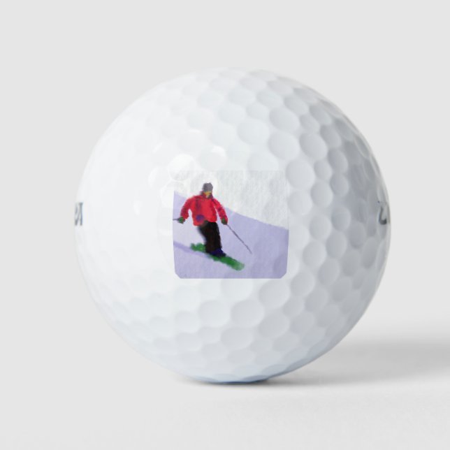 Skiing the Slopes Art Golf Balls (Front)