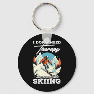 Skiing Therapy Snow Vacation Snowboarding Mountain Key Ring