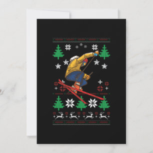 Skiing Ugly Christmas Invitation
