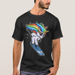 Skiing Unicorn Alpine Downhill Slalom Ski Skier T-Shirt