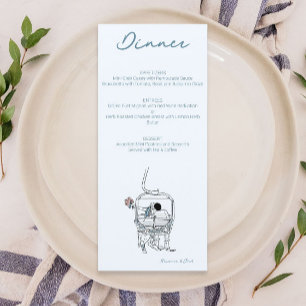 skiing wedding drawing menu