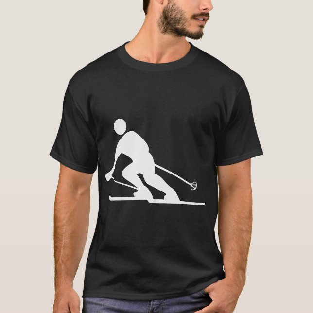 Skiing - White T-Shirt (Front)