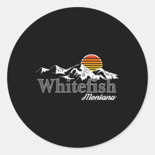 Skiing Whitefish Montana Mountain Lover  Classic Round Sticker