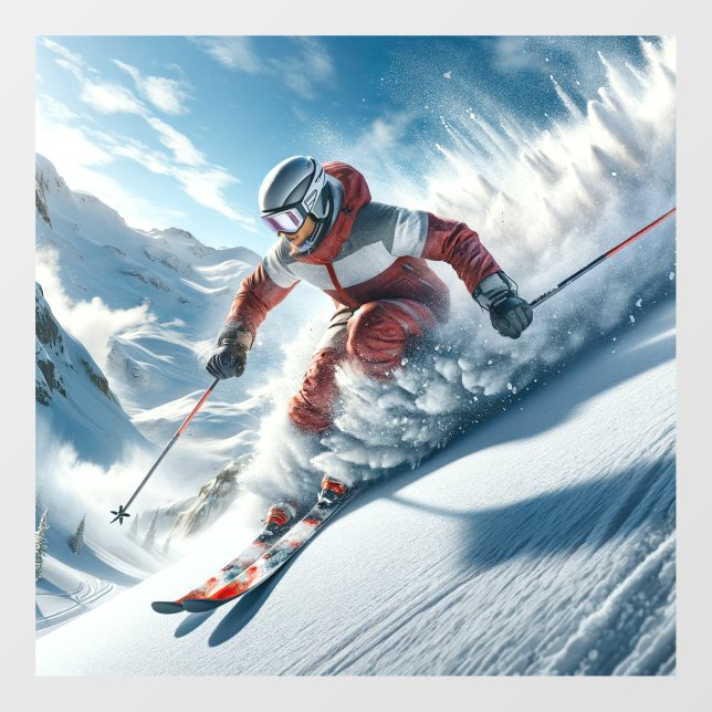 Skiing Window Cling (Sheet)