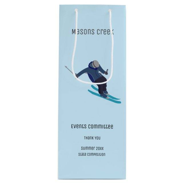 Skiing Wine Gift Bag (Front)