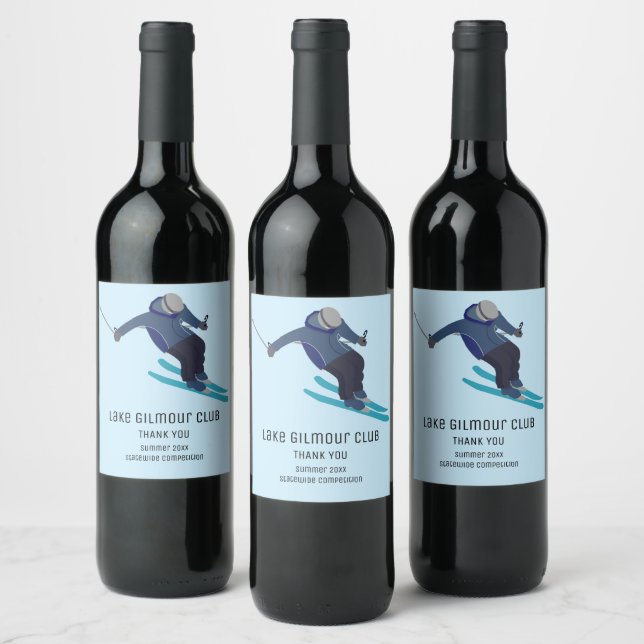 Skiing Wine Label (Bottles)
