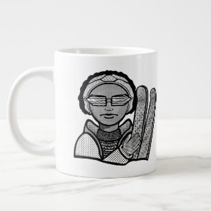Skiing winter large coffee mug