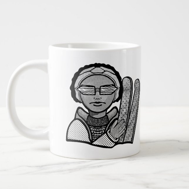 Skiing winter large coffee mug (Left)