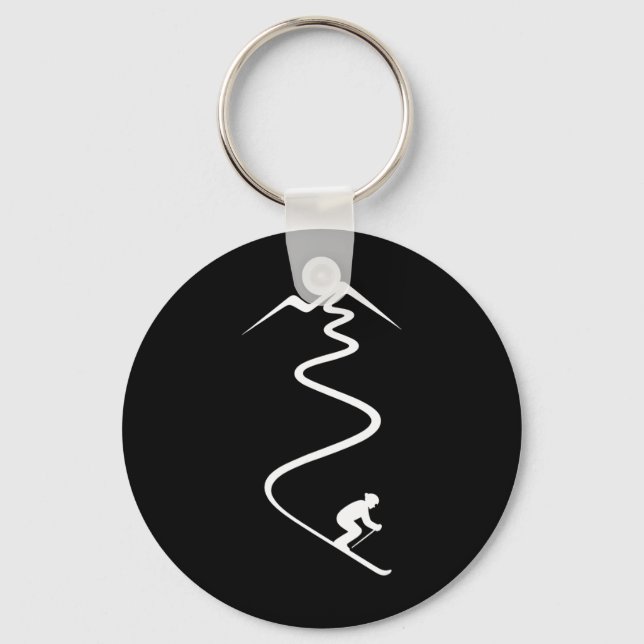 Skiing Winter Sport Ski Mountain  Key Ring (Front)